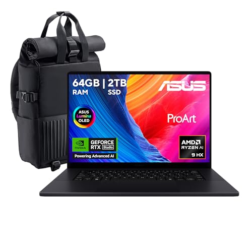 Image of ASUS ProArt P16 4K OLED Laptop /AMD Ryzen AI 9 HX 370 12 Core /NVIDIA RTX4070 /64GB RAM /2TB SSD /Windows 11 /Backlit Spanish Keyboard with Copilot Key /Backpack