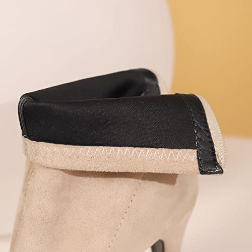 SHEMEE Women's Summer Peep Toe Stiletto High Heels Ankle Boots Faux Suede Open Toe Sandals Booties Shoes with Back Zipper4