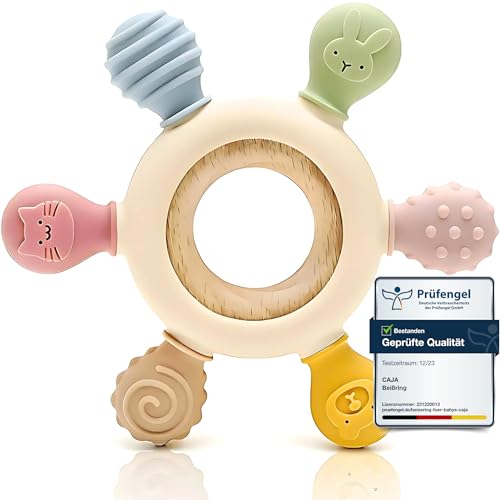 CAJA Beißring Baby BPA freie Zahnungshilfe und Beißspielzeug aus ...