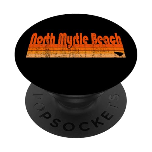 North Myrtle Beach, Caroline du Sud, style rétro des années 80 PopSockets PopGrip Adhésif