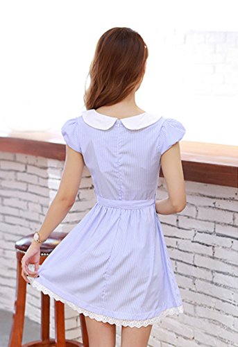 Tuliptrend Women's Fresh Doll Collar Short Sleeve Dress Light Blue Us Large/Asian X-Large #TOP1