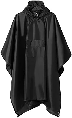 HAMOM Rain Ponchos for Adults Raincoat with Pockets Multifunctional Raincoat/Rain Cloth/Ground Sheet Waterproof Windproof Suitable for Both Men and Women Rain Gear