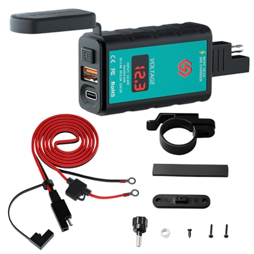 Cargador USB para motocicleta contra batería descargada con voltímetro impermeable de móvil