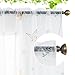 youleyar Floral Sheer Curtains for Living Room 84 Inches Long 2 Panels White Semi-Sheer Curtain with Flower/Butterfly Printed Pattern Summer/Spring Rod Pocket Voile Drapes for Bedroom, 52