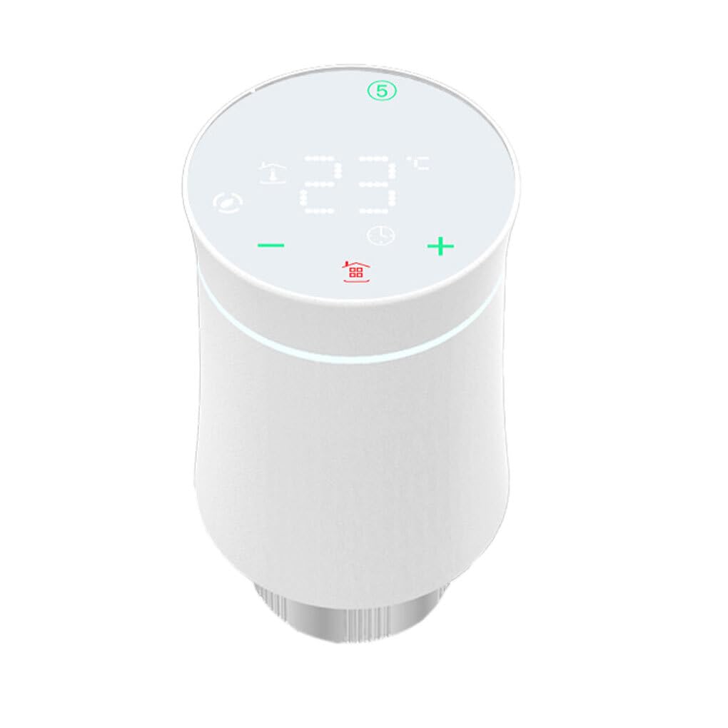 IOIUSKKU Válvula de Control remoto de aplicación de interruptor, ahorro de energía, tiempo programable, Smart Home ABS Doodle, válvula de radiador de calefacción inteligente para el hogar, blanco