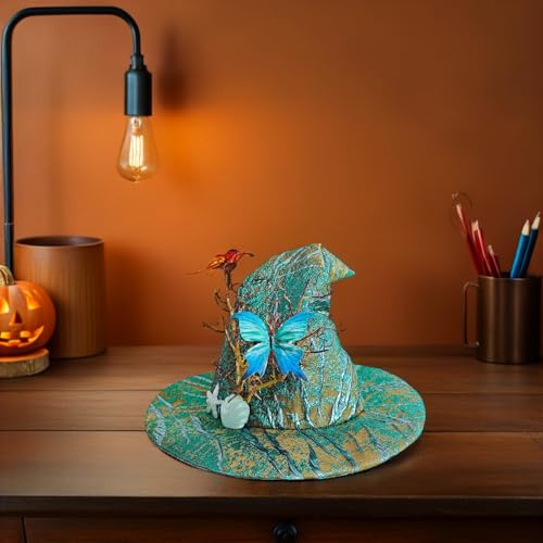 Chapeau de magicienne vert léger pour éviter la fatigue en fête - 4