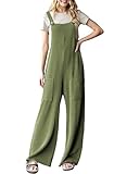 Dokotoo Oversized Womens Casual Jumpsuits for Women Overalls Loose Wide Leg One Piece Sleeveless Solid Jumpsuit Long Pant Rompers with Pockets 2025 Fashion Green X-Large