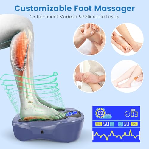 Creliver-EMS-Foot-Stimulator-Pro-EMS-Foot-Massager-for-Neuropathy-with-Ergonomic-Sole-Neuropathy-Pain-Relief-for-Feet-Circulation-Leg-Foot-Massager-with-8-Gel-Pads-Tens-Unit-Muscle-Stimulator