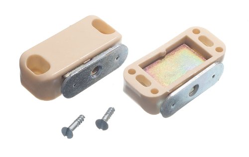 100 X Single Magnetic Catch With Plate And Fixing Screws Beige 5Kg Pull