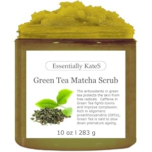Green Tea Matcha Body & Foot Scrub 10 oz – A blend of matcha green tea extract, shea butter, and coconut oil for a soothing journey to a tranquil Zen garden – The best stocking stuffer