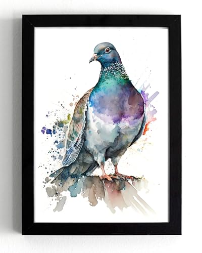 Pigeon de course oiseau coloré cadre A5 pour sublimer votre bureau ou salon