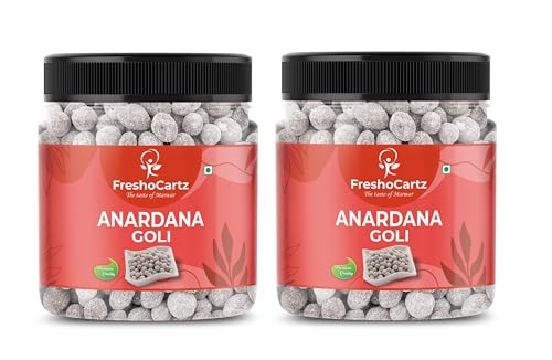 Image of FreshoCartz Delicious Anardana Churan /Goli | Pachak Digestive Mouthfreshner | Pomegranate Mukhwas - Jar Pack (400g (Pack of 2))