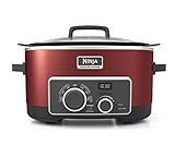 Ninja Multi-Cooker with 4-in-1 Stove Top, Oven, Steam and Slow Cooker Options, 6-Quart Nonstick Pot, and Steaming/Roasting Rack  (MC950ZCN), Red