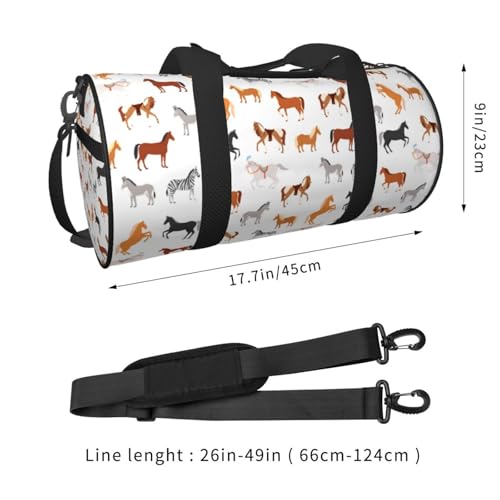 Large Duffle Bag for Travel - Horses Gym Bag for Women Men, Foldable Travel Bags for Women Men with Zippered Multiple Pockets2