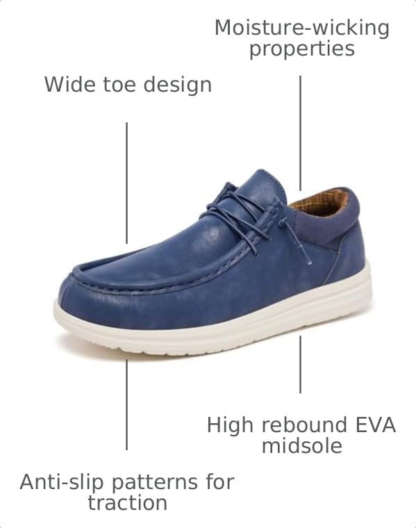Image of FW FRAN WILLOR Mens Wide Shoes Width Toe Box Slip-on Loafers Casual Walking Shoes for Men