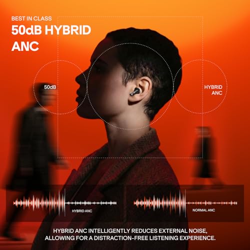 Image of Boat 2026 Launch Nirvana Crown, Sonic ARC, LEDs, Haptic Feedback,50dB Hybrid ANC,Spatial Audio, 6 Mic ENx, App Support, v6.0 Bluetooth Earbuds, TWS Ear Buds Wireless Earphones with mic (Blazing Red)