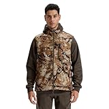 LOOGU Mens Camo Hunting Vest Fleece Lined Water Resistant Outdoor Fishing Outwear