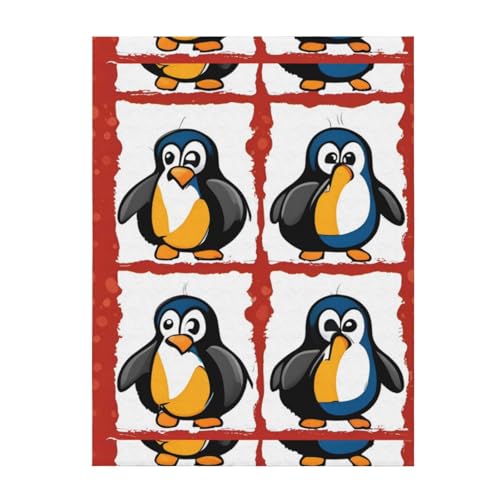 Couverture super douce pingouin, le cadeau idéal pour lit et canapé