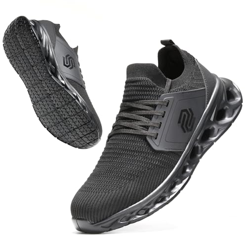 Image of Furuian Steel Toe Shoes for Men Women Slip On Safety Work Shoes Comfortable Lightweight Work Sneakers Industry Safety Sneakers