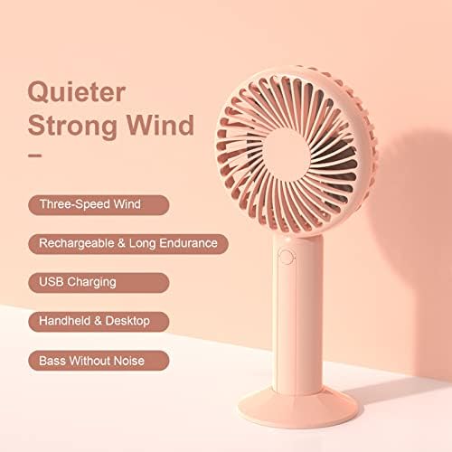 TOYESS Handheld Fan, Portable Hand Held Fan Battery Powered Rechargeable Pocket Size, 3-Adjustable Speed Upgrade Quieter & Stronger Wind, Blue
