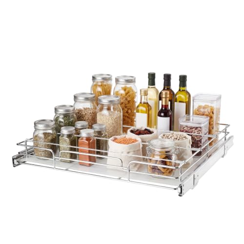 Image of VEVOR Pull Out Cabinet Organizer 21.14 inchW x 20.98 inchD Steel Slide Out Drawers