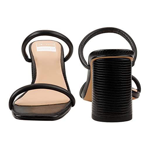 BCTEX COLL Women's High Heeled Sandal Two Strap Square Toe Slip on High-heeled Sandal High Heel Sandal Comfortable for Women3