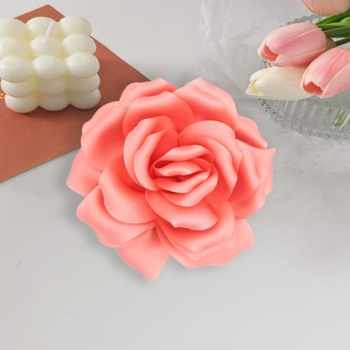 Image of Flower Brooch Pins for Women 5.5in Lapel Pins Large Rose Floral Brooches Dainty Satin Fabric Brooches Rose Flower Hair Clips Wedding Party Dance Clothes Accessories Jewelry