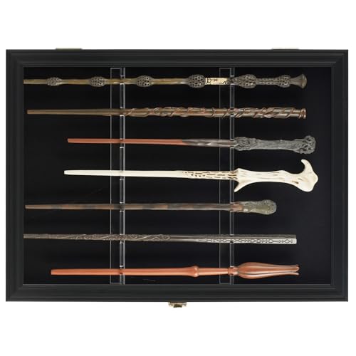 Magic Wand Display Case for 7 Wands - Lockable Wall