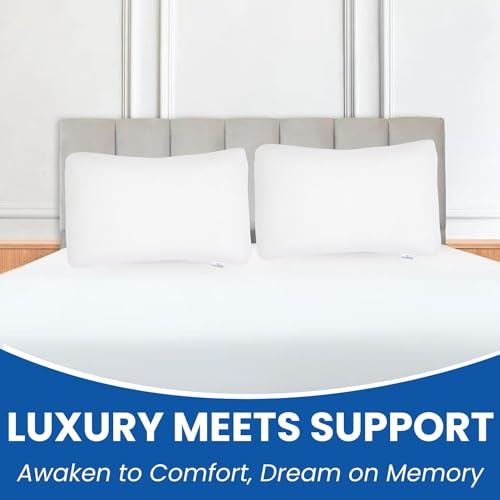 Image of Araami Two Side Curve Memory Foam Pillow for Neck and Shoulder Pain - Bed Pillows for Sleeping with Washable Cover Pack of 1 (22 x 15 x 4.5 INCH)