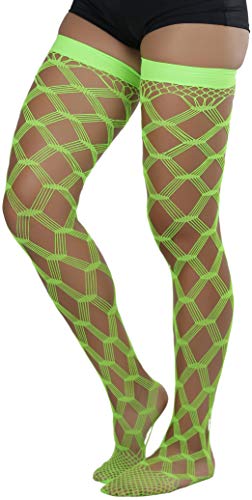 Image of ToBeInStyle Women's Multi-Strand Large Diamond Fence Net Thigh High Stockings