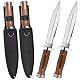 Kosxbo 2er Set Outdoor Messer mit feststehender Klinge und Holzgriff