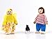 Jzszera Wooden Dollhouse People, 2-4 inches Doll House Dolls Family with 2 Pets (Dog and Cat)