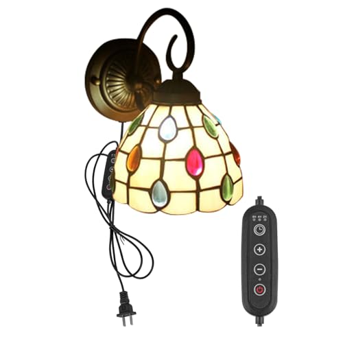 Image of Kiven Plug in Wall Lamp Style Wall Sconce with 5.9ft Plug-in Cord, On /Off Switch, 1-Light Dimmable Wall Lights Fixtures for Bedside Reading E26 Base