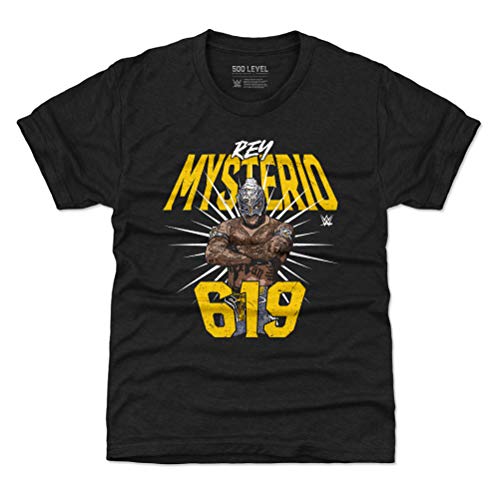 500 LEVEL Rey Mysterio WWE Youth Shirt (Kids Shirt, 8Y Medium, Tri Black) - Rey Mysterio 619 WHT 500 LEVEL Rey Mysterio WWE Youth Shirt (Kids Shirt, 8Y Medium, Tri Black) - Rey Mysterio 619 WHT