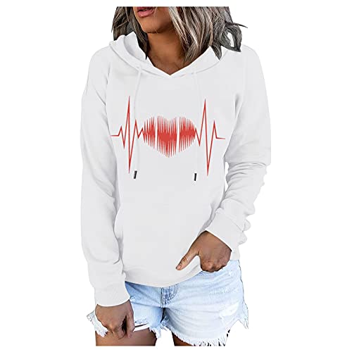 Fall Clothes for Women, Women's Fashion Hoodies & Sweatshirts Turtleneck Feather Print Kawaii Trendy T Shirt Cute Sweaters Graphic Tshirts for Women Oversized White