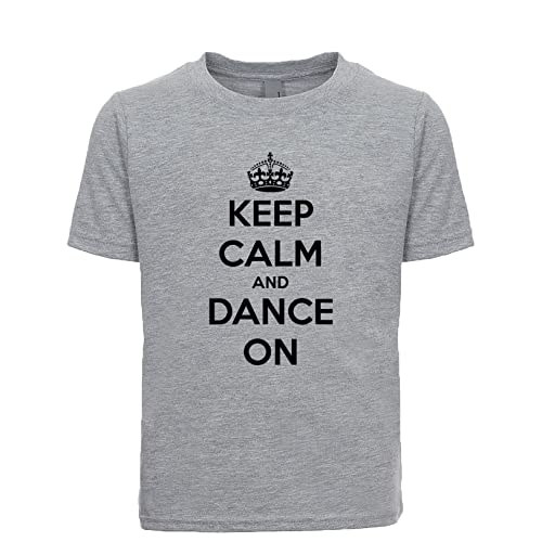 Keep Calm and Dance On Unisex Kids Short Sleeve Tee Heather-Grey X-Small