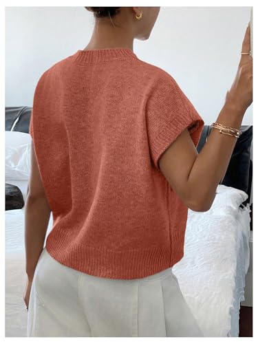 Image of SOLY HUX Women's Short Sleeve Sweater 3D Floral Sweaters Pullover Tank Tops Knit Vest Trendy Fashion Clothing