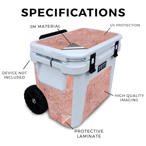 Image of Skin Compatible with Yeti Roadie 32 Wheeled Cooler - Pink Marble - Premium 3M Vinyl Protective Wrap Decal Cover - Easy to Apply | Crafted in The USA by MightySkins