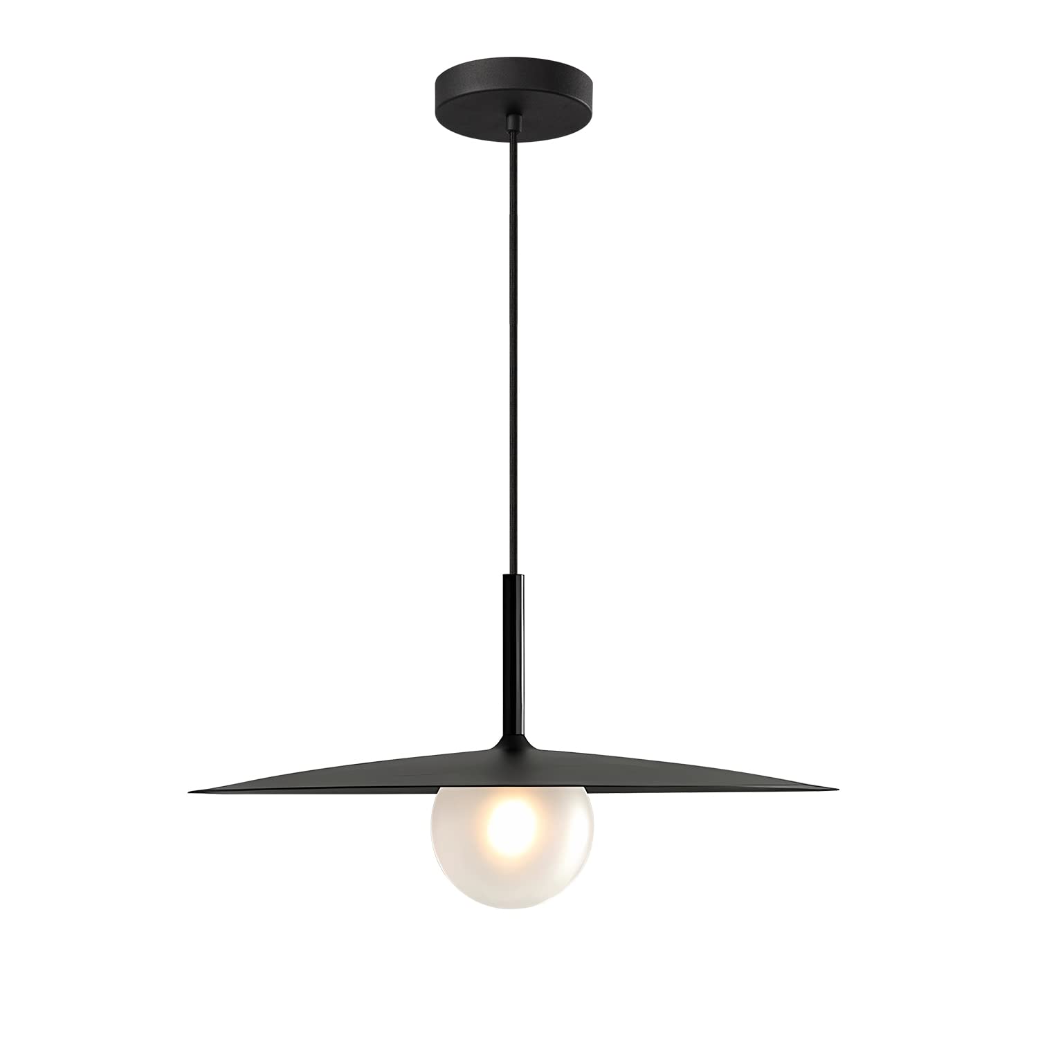 Photo 1 of **SEE NOTES**
KCO Lighting Black Farmhouse Dome Pendant Light Retro Industrial Barn Pendant Lighting Modern Glass Globe Hanging Lamp Ceiling Light Kitchen Island Pendant Light Fixture (Black) Black-Cap