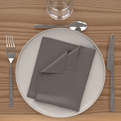 Soleil d 'Ocre Alix Set of 3 Polyester Napkins 45 x 45 cm, polyester, mocha, 45x45 cm, 40 x 40 cm (Set of 1)