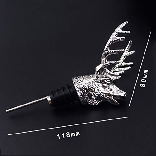 Wijn Schenker Hertenkop Vorm Wijn Schenker Dier Wijn Schenker Uitloop Siliconen Stop 3D Wijn Schenker Zinklegering… - Image 8