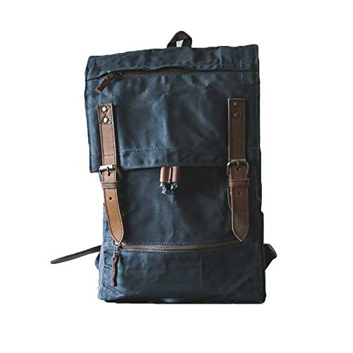 Get Discount 70% Price Handmade Waxed Canvas Backpack  Backpack with Laptop divider 