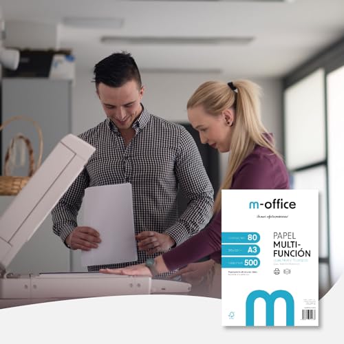 A3-Papier, 80 g, Packung mit 150 Blatt, Multifunktionspapier für Inkjet- und Laserdrucker, A3-Blätter, 297 x 420 mm, ideal für Büro und Zuhause · m-office (150 Blatt)