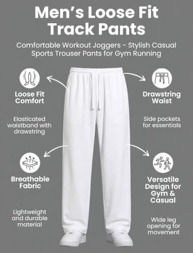 Image of Paralians Men's Loose Fit Track Pants for Men Comfortable Workout Joggers Stylish Casual Sports Trouser Pants for Gym Running