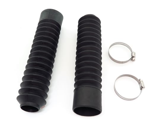 Universal Black Motorcycle Fork Boots - 32mm - 38mm Upper, 48mm - 54mm Lower, 9 3/4
