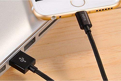 JOTO 10ft Lightning Cable Compatible with iPhone 13 Pro Max 13 Mini 12 11 XS XR X8 7 + SE 2020, iPad 10.2 9.7 Pro 10.5 12.9, [Heavy Duty Nylon Braided] Lightning Cable Data Sync Charge Cable -Black