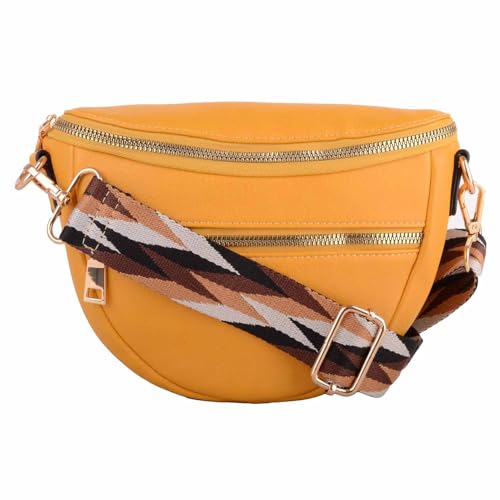Sac à bandoulière pour femme en cuir synthétique lisse avec deux sangles