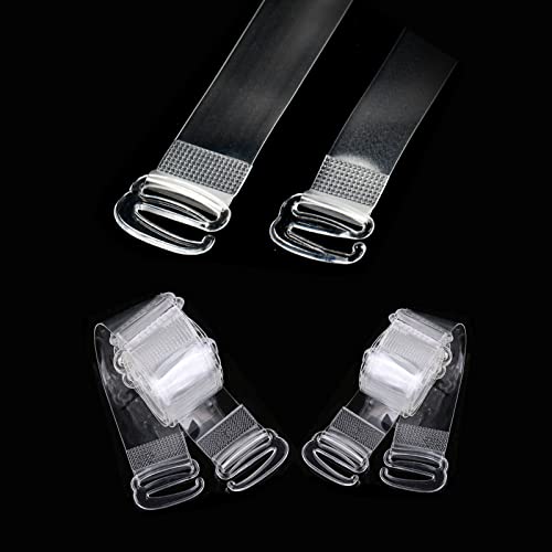 10 Paar BH-Träger, unsichtbare BH-Träger, rutschfeste, verstellbare Träger, transparenter Schultergurt für trägerlosen BH, 12 mm und 15 mm Cover