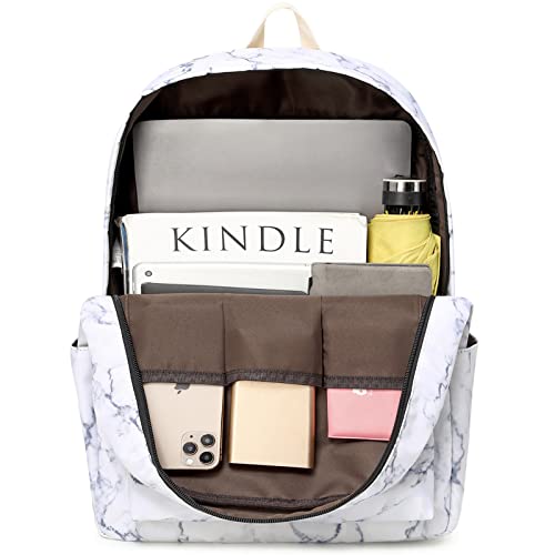 Joyfulife Marble Backpack for Girls Kids School Backpack Student Bookbags Teens Girls Backpack with Lunch Box and Pencil Bag2
