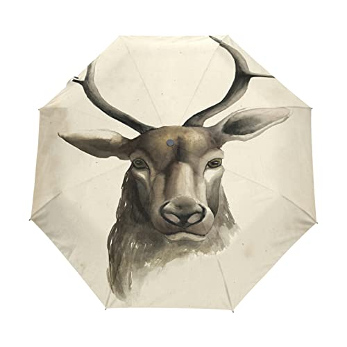 Parapluie pliable jaune cerf automatique : fini les vêtements trempés sous l'averse